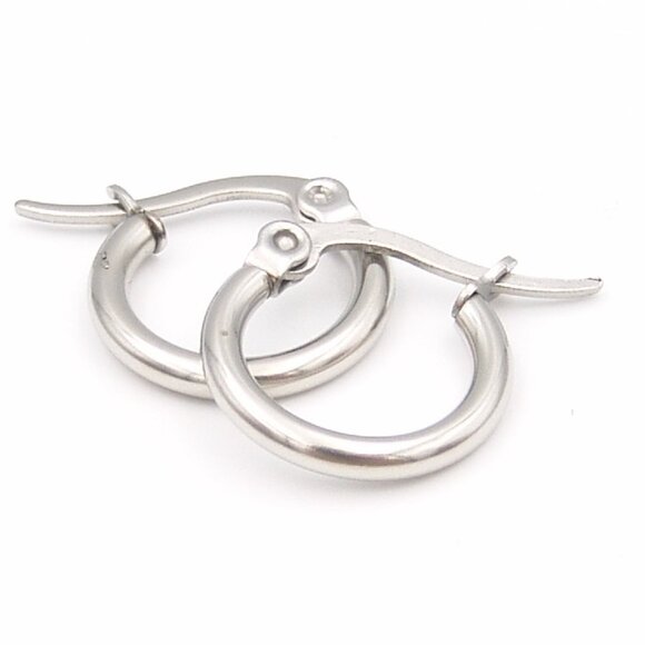 Rose Gold PVD Stud Earrings 316L stainless surgical steel 6 mm Aurora Borealis - Picture 3 of 3